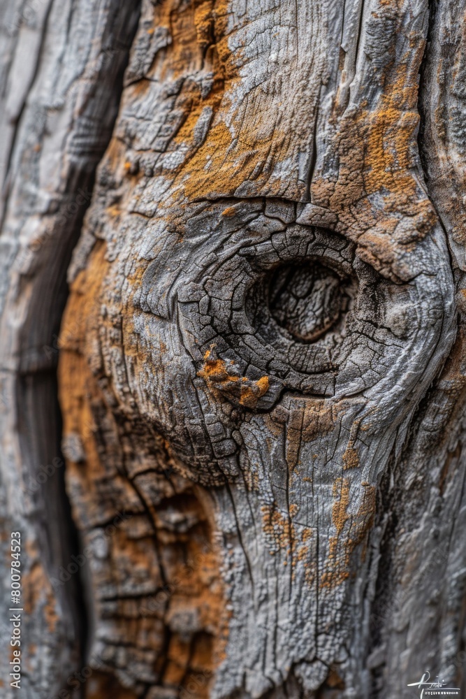 Macro photography of weathered wood grain, knots, cracks, and rich earth tones Macro photography of weathered wood grain, knots, cracks, and rich earth tones
