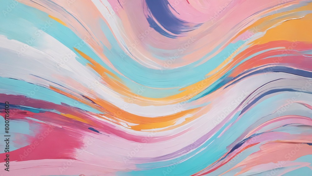 Obraz premium Beautiful Abtract painting strokes background, painting brush mixed color, abstract art background pastel color