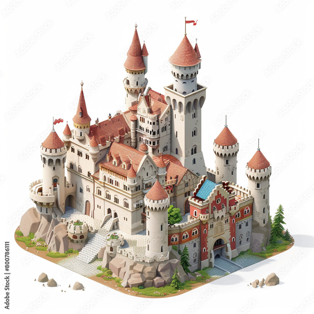 Isometric view of Medieval Castle