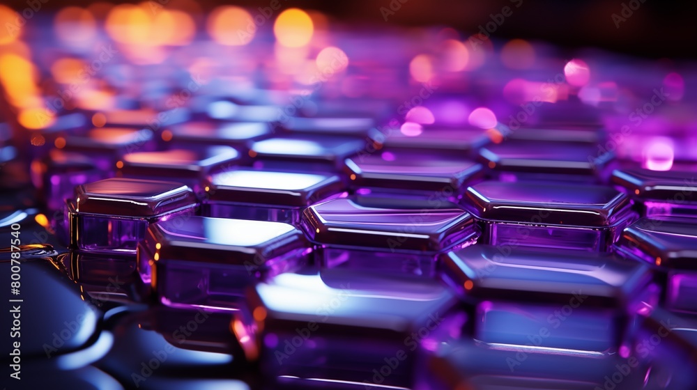 close up of a set of purple hexagon glasses
