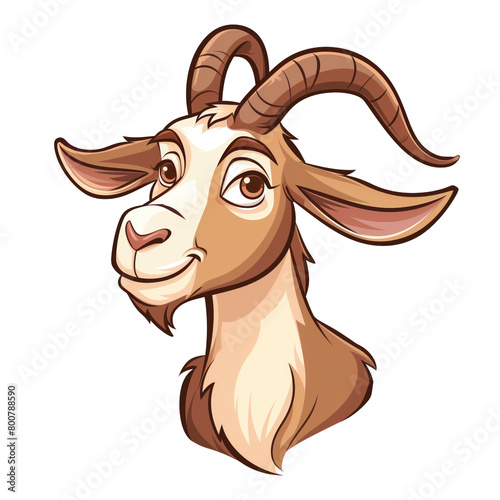 Cute goat head cartoon character photo