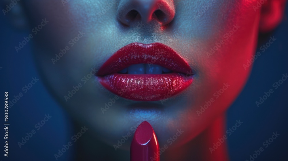 Fototapeta premium Close up shot photo of a woman lips