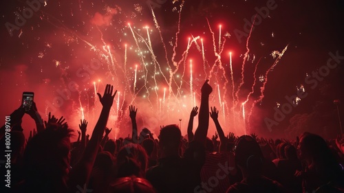 The city's overpass, heavy traffic, clear night, perfect fireworks background. Happy 4th of July of Independent day for holiday celebrations. background. For USA Labor day celebration.