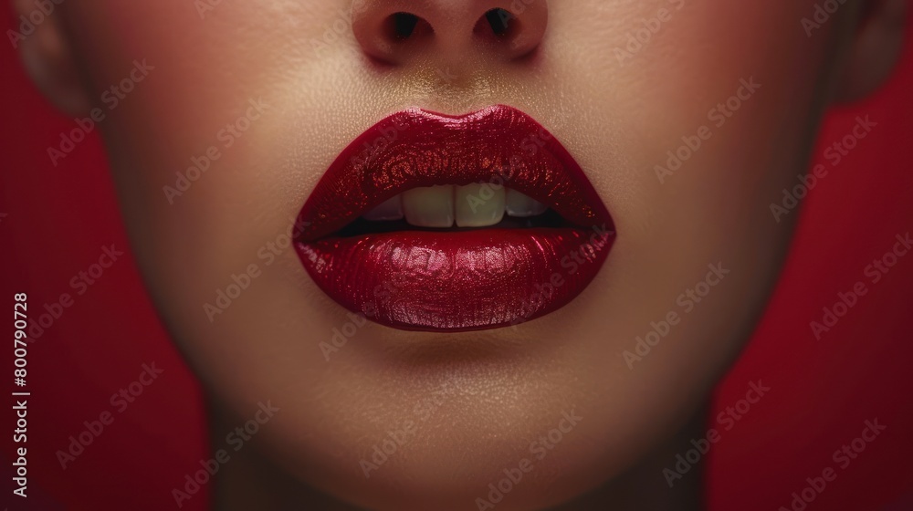 Obraz premium Close up shot photo of a woman lips