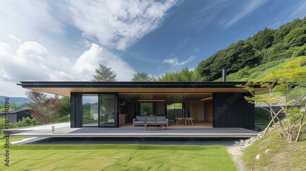 Exterior view of multiple modern house. Architecture 3d rendering of minimal modern house with natural landscape. Front of modern House background. Exterior view of multiple modern house. Architecture 3d rendering of minimal modern house with natural landscape. Front of modern House background.