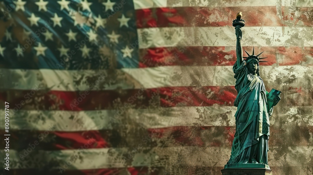 Obraz premium American flag. Memorial background. Happy 4th of July of Independent day for holiday celebrations. background. For USA Labor day celebration. With Happy Labor Day Weekend text.