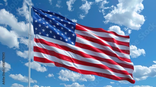 USA flag. American flag. American flag blowing in the wind  background. Happy 4th of July of Independent day for holiday celebrations. background. For USA Labor day celebration. With Happy Labor Day.