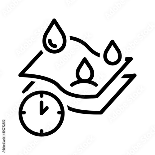 Vector black line icon for High absorption rate