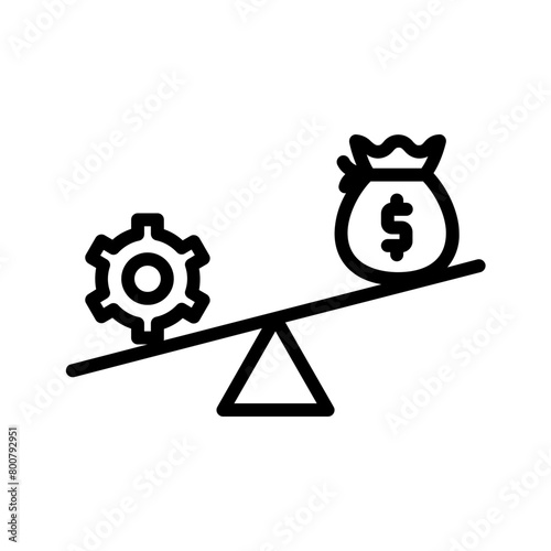 Vector black line icon for Leverage
