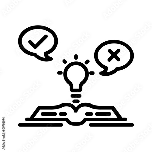 Vector black line icon for Feasibility
