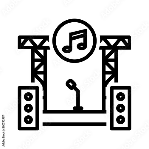 Vector black line icon for Concert