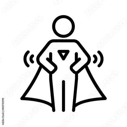 Vector black line icon for Courage