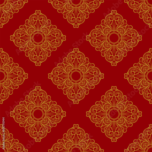 Balinese pattern, vintage vector , royal wallpaper