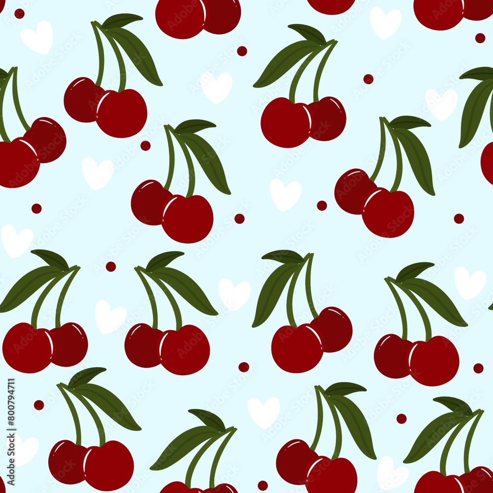 Obraz premium seamless pattern with cherries