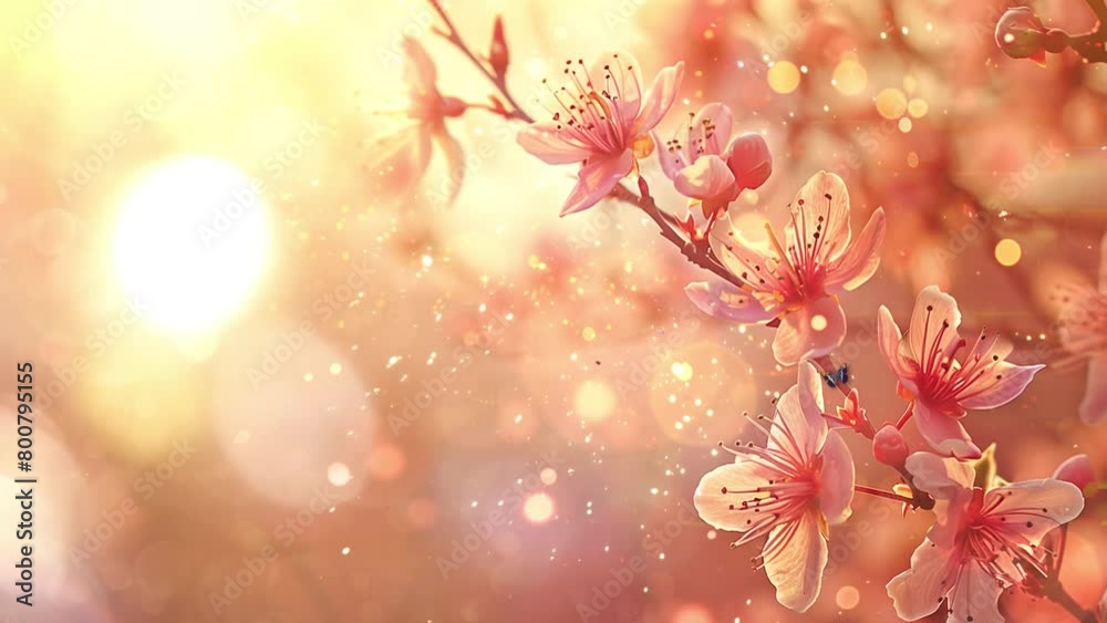 beautiful nature scene. apricot background with cherry blossom tree. seamless looping overlay 4k virtual video animation background beautiful nature scene. apricot background with cherry blossom tree. seamless looping overlay 4k virtual video animation background