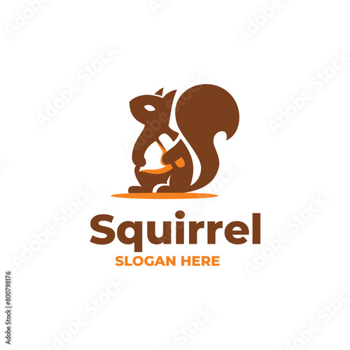 Squirrel cute modern logo vector