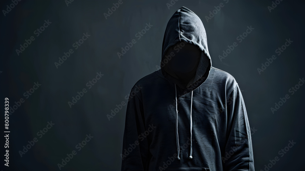 パーカーを被った怪しげな男性 パーカーを被った怪しげな男性