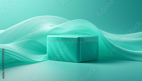 Elegant can against a pastel mint color background.