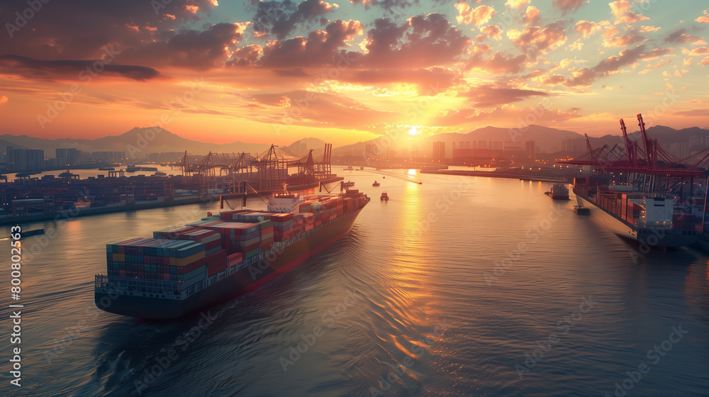 Container loaded cargo ship Container loaded cargo ship