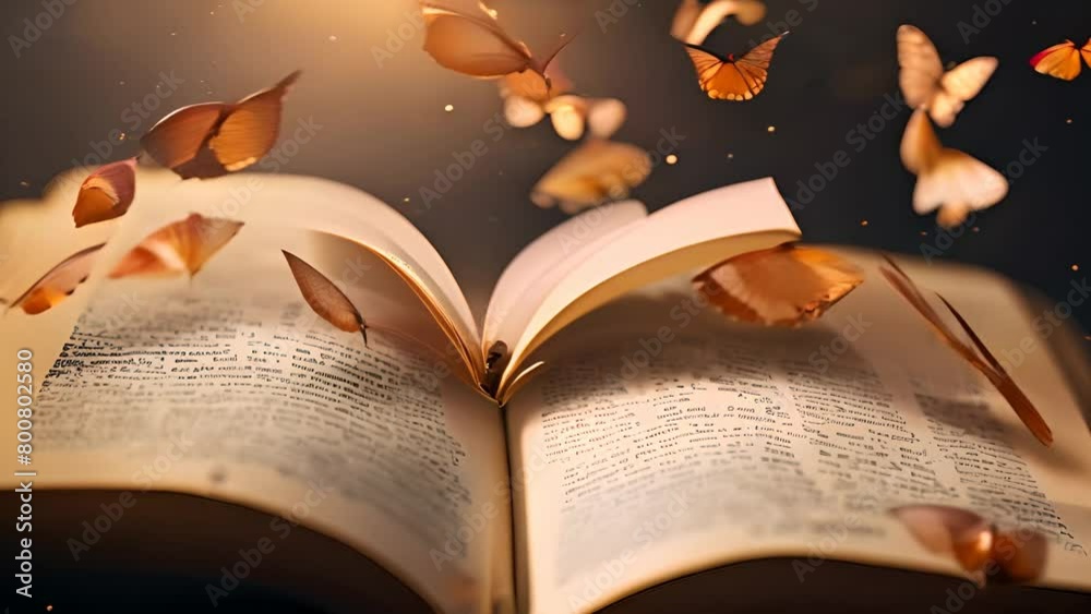 Book Releasing Butterflies. Generative AI
