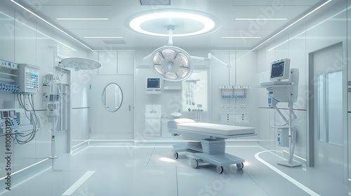 room in a hospital  showcasing advanced medical equipment and technology