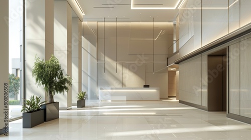Modern Neutral Lobby with Abundant Light