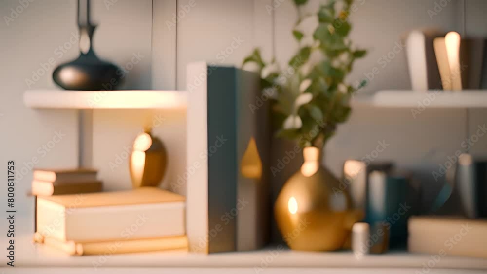 Shelf Filled With Books and Vases Generative AI Shelf Filled With Books and Vases Generative AI