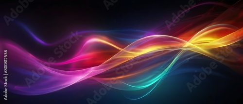 colorful smooth waves on blue background, abstract wallpaper