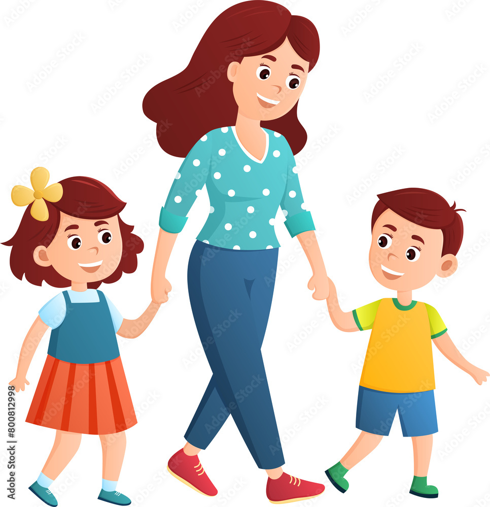 mother and child for decorate mother day cartoon character love illustration design