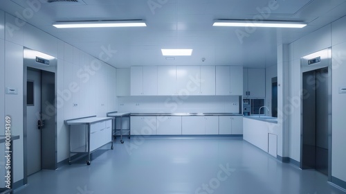 In a minimalist  brightly lit lab  simplicity speaks volumes without cluttered tables