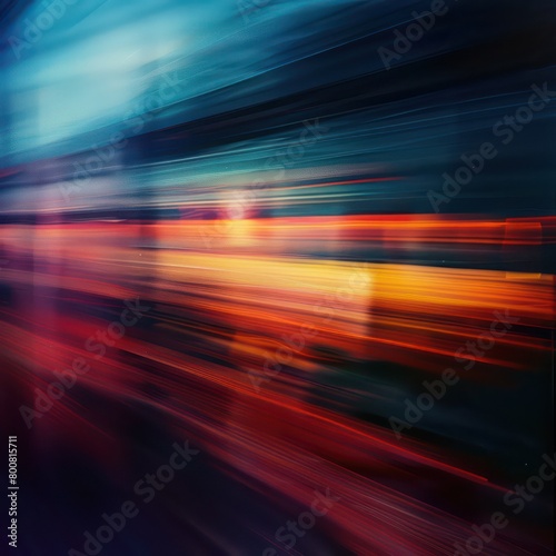 An abstract, blurry image background adds a technical touch, enhancing visual depth and drawing focus to the foreground