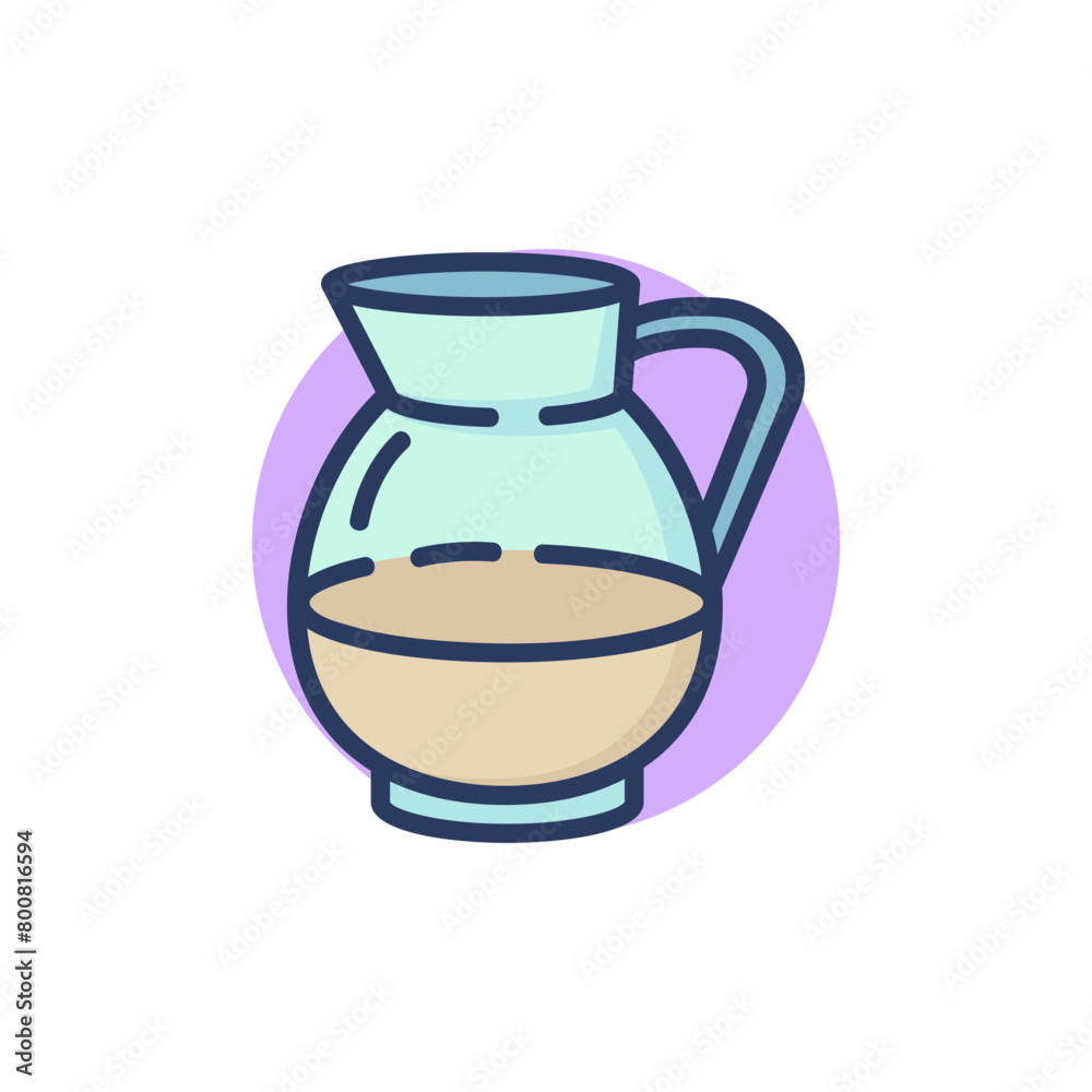 Jug of milk line icon. Glass pitcher, jar, drink outline sign. Diary product, farming, organic food concept. Vector illustration for web design and apps Jug of milk line icon. Glass pitcher, jar, drink outline sign. Diary product, farming, organic food concept. Vector illustration for web design and apps
