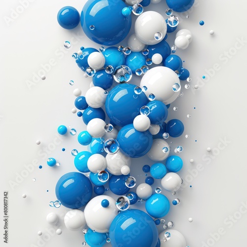 Blue and white bubbles  popping with cartoon delight