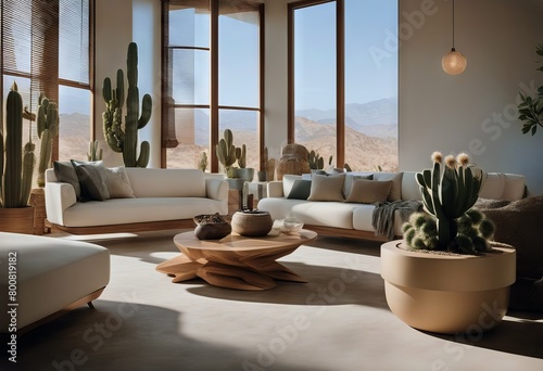 desert oasis cactus organic room lighting wood living contemporary sculptures minimalist natural Modern planters bright