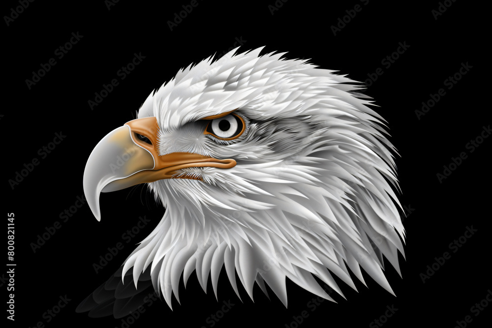 Fototapeta premium photo realistic portrait of an white head eagle