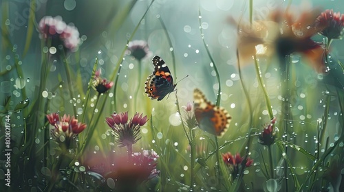  Pinterest board filled with inspirational images of butterflies on flowers and dewy grass, 