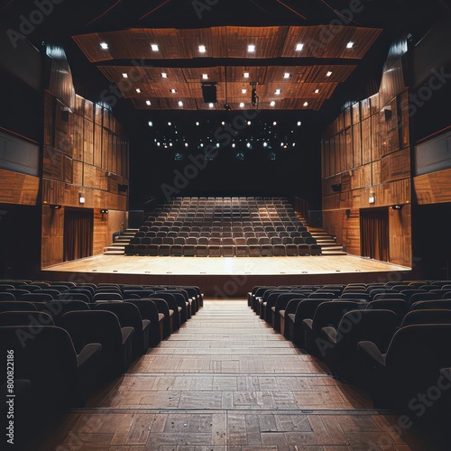 Modern theater bridges worlds through the dynamic interplay of auditorium and stage, where stories unravel and emotions transcend boundaries #800822186