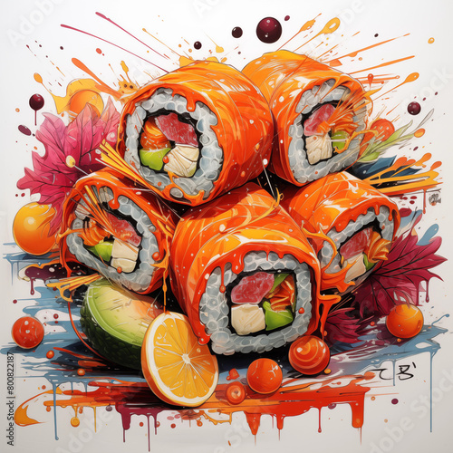 Sushi painting
