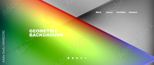 This geometric background features a rainbow of colors, including electric blue, creating a vibrant and eyecatching design resembling an astronomical object in the sky