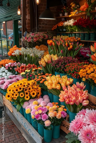 Wallpaper Mural Mid-Atlantic Flower Market Boho aesthetic poster print, postcard, floral, colorful Torontodigital.ca