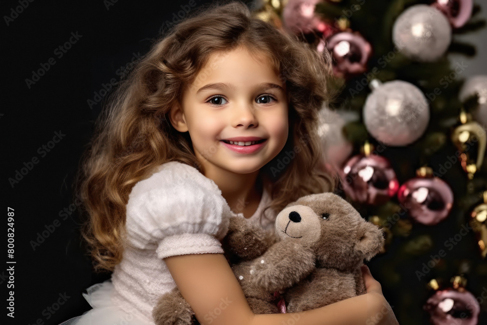 cute little girl celebrating Christmas festival cute little girl celebrating Christmas festival