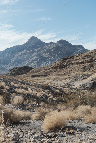 Surrounding Mountain Ranges And Rugged Terrain That Provide Natural Barriers to Access to Area 51, Adding to The Isolation And Secrecy of The Base, Generative AI (ID: 800825775)