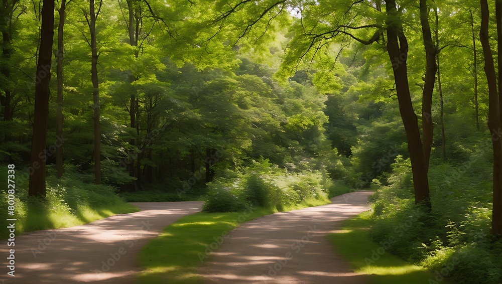 road in the forest road in the forest