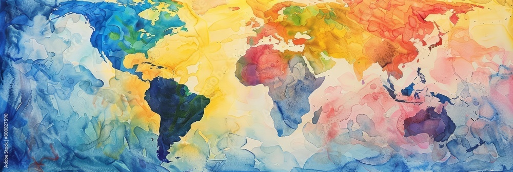 Global citizenship expands horizons, teaching students to embrace the world as their classroom, bright water color