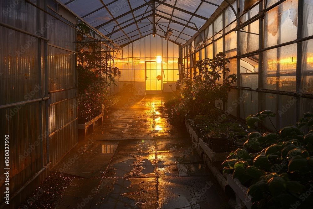 Bright geothermal heated greenhouse in Hveragerdi southern Iceland