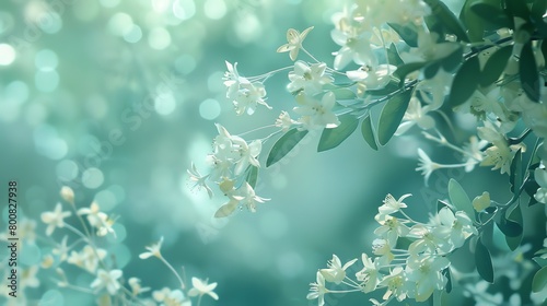 pale green flowers on a blurry background