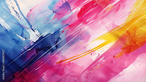 Expressive and gestural brushstrokes give life to this abstract background of watercolor hand painting, with bold colors and dynamic lines creating a visually striking composition commands attention