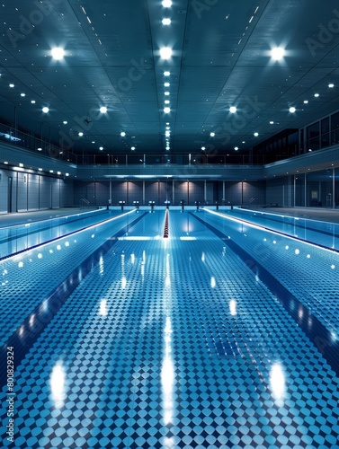 Swimming pools are designed with advanced filtration systems and lanes that light up to guide swimmers in training