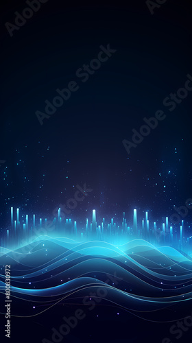 Abstract blue tech background with glowing elements