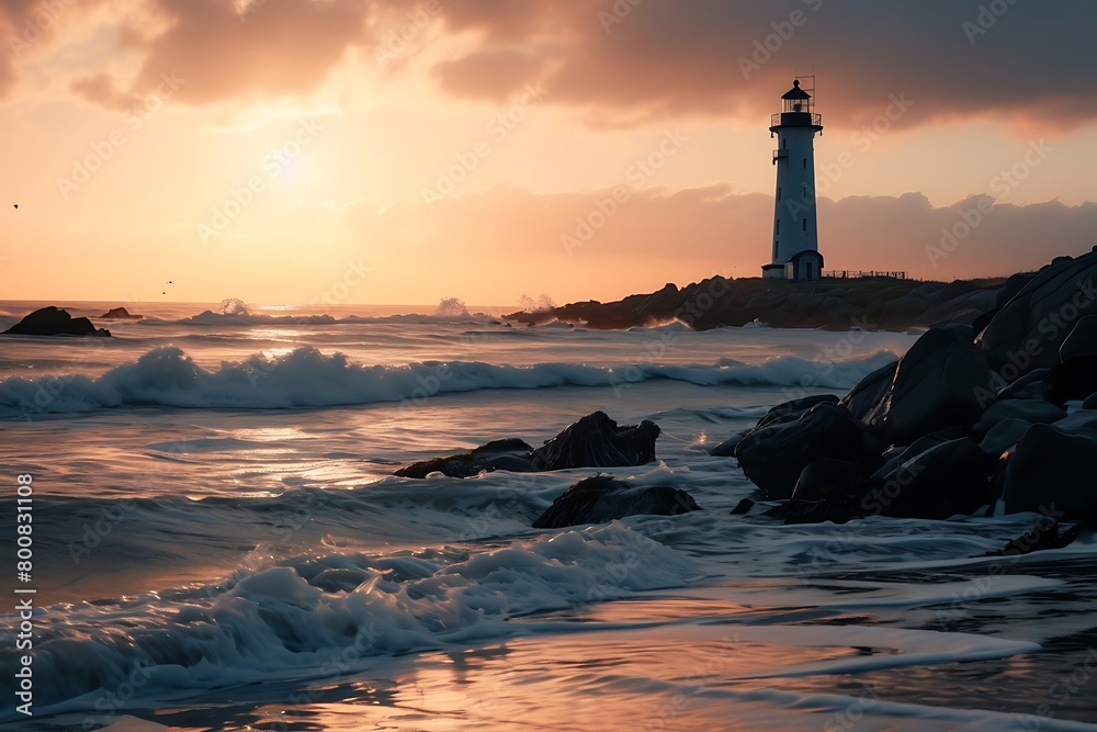 lighthouse at sunset